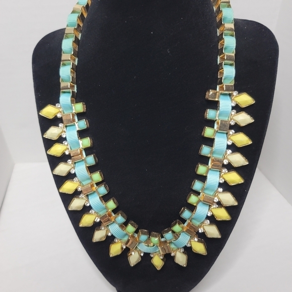 Fashion Jewelry Necklace Ribbon‎ laced Jeweled Chunky Studded (J8 - Picture 6 of 6